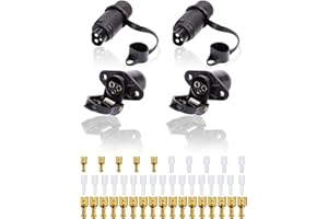 SPARKMOTO 2 Pezzi Spina 3 Poli Trattore E Presa 3 Poli Trattore Impermeabile,Norma DIN 9680,12V 24V Spina 3 Poli Maschio Trattore E Presa 3 Poli Femmina Trattore Adatto per Rimorchio,Connettore 3 Poli