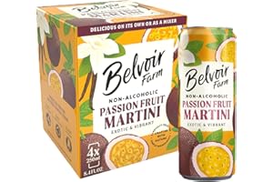 Belvoir Farm - Non-Alcoholic Passionfruit Martini, Exotic and Vibrant, 100% Natural Tropical Fruit Juices, Crafted with Nature, Gluten Free, Suitable for Vegetarians & Vegans 4x250ml