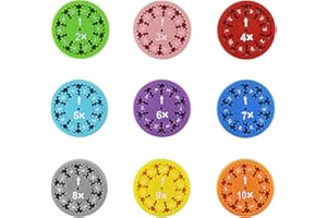 SUEVUT 9 Pack Math Fidget Spinner Toy Kit, Multiplication Division Maths Fidget Number Spinners, Mini Multicolored Math Facts Fidget-Spinners, for Boys and Girls Math Fidget Spinners Games