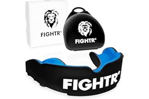 FIGHTR® Premium Gum Shield - for better breathing & easily adjustable | sports mouth guard for boxing, MMA, rugby, muay thai, hockey and martial arts | incl. hygienic box (Sky Blue)