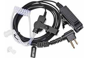 HYS Radio Oreillette Compatible avec Motorola CP040 DP1400 XT420 Talkie Walkie, Microphone avec Écouteur, Tube Acoustique Transparent Oreillette (1 Pcs)