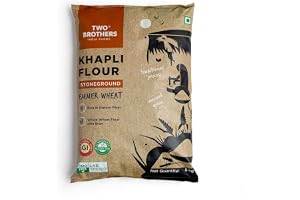 Two Brothers Khapli Wheat Flour (5kg) | Low-Gluten Wheat Flour | High Dietary Fiber for Easy Digestion | Stoneground Emmer | Khapli Atta | India's Only Certified Glyphosate Free Atta