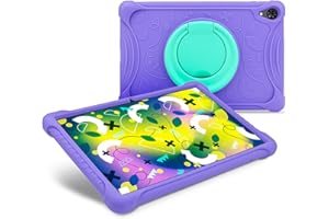 SPC Gravity 10,1” Kids Case – Funda para niños en Silicona fácil de Lavar para Modelo SPC Gravity 10,1” con Esquinas reforzadas a Prueba de Golpes y argolla giratoria – Color Morado