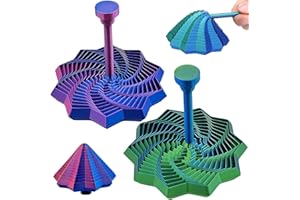PIPIHOME Fractal Sensory Fidget Star, 2Pcs Expanded Star Fidget Toys with Handle, 3D Printed Fidget Toy for Adults & Teens, Hexagon Spiral Stress Relief Desk Toy for Office School Home