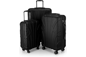 Suitline Hand Luggage, Hard Shell Suitcase, Trolley Suitcase, Travel Suitcase, black