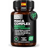 Black Andean Maca Complex | Tribulus, Ginseng and L-Arginine | 120 Capsules | Hormone Balance, Energy &amp; Vitality, Physical Pe