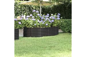 WIFESE WIFSE Jardinière de Jardin Acier Enduit Poudre - Grande Taille, Rectangulaire, sur Pieds, Potager Exterieur et Balcon