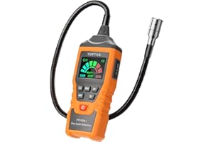 TopTes PT520A+ Rechargeable Gas Leak Detector, Natural Gas Detector with 43.5cm Long Probe, Checking Combustible Gas Leaks Like Natural Gas, Propane, Methane, Butane for Home, HVAC and RV - Orange