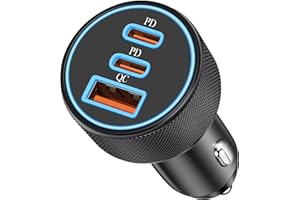 LUOSIKE 3-Puertos Cargador Coche USB C, Carga Rapida 67W USB-C & USB-A PD/QC Movil Accesorios Cargador Mechero Coche para iPhone 16/15/14/13/12, iPad, Samsung Galaxy S25/S24/S23, Pixel 9/8, Huawei Android