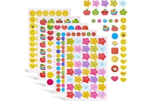 ZHUJIEHIGH 50 Sheets Smiley Face Stickers, Reward Charts Stickers for Children, Colourful Rainbow Stickers, Assorted School Teacher Reward Stickers, Motivational Incentive Stickers Self Adhesive/ 3000Pcs