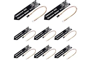 DORHEA Lot de 8 capteurs d'humidité du sol capacitifs résistants à la corrosion - Fil large tension analogique - Capteur d'humidité du sol pour Arduino - Détection d'humidité des plantes de jardin - Kits de