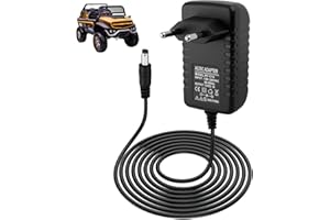 KEYQUEEN 12V 1A Chargeur Voiture Électrique Enfant, Chargeur de Batterie pour SUV ATV Moto Quad Electrique Enfants Jouets de Voiture à Enfourcher Electric Ride-Ons Accessoires, Connecteur 5,5 x 2,5 mm