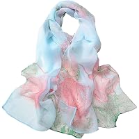 2025 - Sciarpa da donna estiva casual colorata multicolore tinta unita chiffon sottile regolare sciarpa di seta solare sciarpa da sera, Arancione, Taglia unica