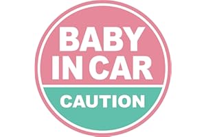 GEEKBEAR Baby in Car Magnet (Light Pink/Turquoise) - Baby on Board Magnet for Car - No Sticker or Suction Cup - Baby on Board - Baby in Car Sign Sticker Decal - Kids Children on Board Window Bumper