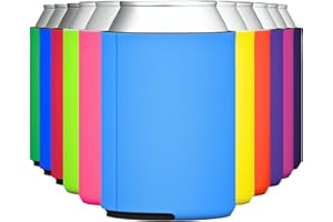TahoeBay Blank Beer Can Coolers, Plain Bulk Collapsible Foam Soda Cover Coolies, Personalized Sublimation Sleeves for Weddings, Bachelorette Parties, HTV Projects (Multicolor)