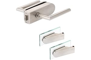 CK-TUERBESCHLAEGE Glastürbeschlag "D" Set UV | V2A Edelstahl matt | inkl. Studiobändern | metallische Innenmechanik | New Orleans