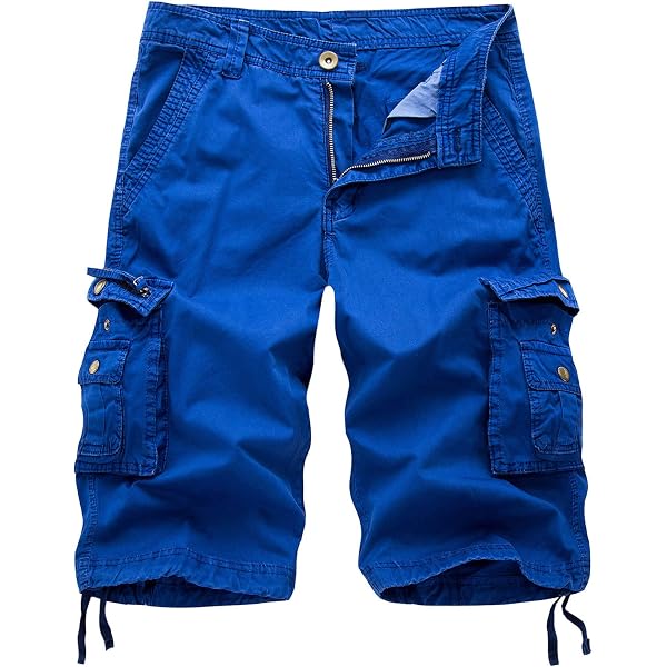 Short Cargo Homme - 100% Coton - Bermuda Lâche - Poches Multiples - Style Décontracté