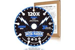 toolant 76mm*10mm diamond cutting wheels for metal 1pcs, angle grinder cutting disc with 6000+ cuts on rebar, steel, iron and INOX, widen diamond coated edges metal cut off wheel for Pro