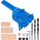 41 Pieces Woodworking Dowel Jig Kit, 6/8/10mm Hand Wood Hole Saw Tool, Wood Tools for Drilling Wood Dowels, Blue