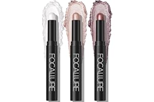 ANGLICOLOR 3PC Bâton De Fard À Paupières Paillette,mat Cream Eyeshadow Stick,les Yeux Étincelant Mat, Maquillage Pour Les Yeux Fard À Paupières Imperméable Longue Durée (01 02 03)