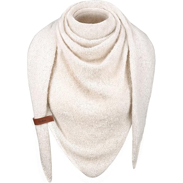 Voqeen Damen Schal Winter - Großes Dreieckstuch Mit Lederschließe