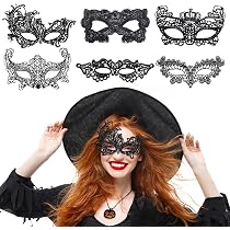 Maschera Catwoman Donna, 6 Pezzi Maschera Veneziana Donna Nera ...