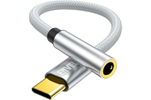 QILERUI Adattatore jack per cuffie da USB C a 3,5 mm, tipo C a 3,5mm Cavo chip DAC audio stereo DAC compatibile con Huawei P50/P40 Mate 40/30 Pro Pixel 6/5/4 Samsung Galaxy S22/S21/S20/S22+/S10/S9/Note20 Nero