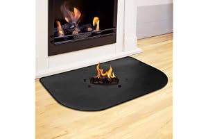 AROMUJOY Gnistskyddsplatta för kamin 80 x 50 cm, 1 mm tjock, 1958°F | Eldfast underlag, eldfast kaminmatta silikonglasfiber, skyddar golv och matta från gnistor och glöd