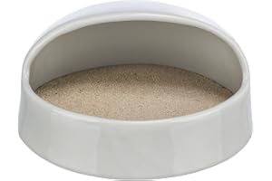 TRIXIE Sandbad för hamster sandbad, hamster/degus, keramik, 20 × 10 × 16 cm, grå – 63009