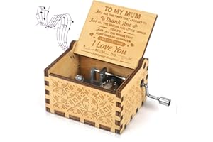 Sakruda Wooden Music Box for Mom You Are My Sunshine,Gift from Daughter to Mom,Hand Crank Wood Music Box Laser Engraving Handmade Musical Box Mechanism Antique Gift for Mom on Birthday,Mother’s Day