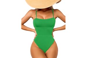 USUN Costume da Bagno Intero da Donna Costume da Bagno con Ritaglio Vita Alta Controllo della Pancia Costume Intero Monokini