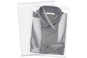 MGE WORLD MGE - 100 Bolsas Grandes 35x45 de Celofán Transparente - Bolsas de Plástico con Banda Autodhesiva - Bolsas Transparente Celofán OPP con Cierre Adhesivo para Ropa, Pantalones, Camisetas