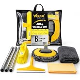 SOGUD Viscomop Ara&ccedil; Yıkama Seti - Oto Temizlik Kiti - 6'lı Premium Araba Bakım Paketi - Mop Fır&ccedil;a Cam &Ccedil;ek Kurulama Bezi Cam B