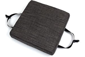 SWD TWTH Cojines de asiento para silla, almohadillas antideslizantes para sillas de comedor, cojines cuadrados lavables para sillas de jardín, interiores y exteriores (35 x 35 x 8 cm, gris oscuro)