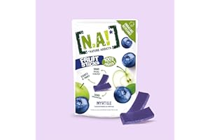 N.A! Nature Addicts - Sachet de Fruit Sticks Myrtille 40g - 100% Issu de Fruits - Sans Sucres Ajoutés, Sans Édulcorants ni Conservateurs - Sachet Refermable à Emmener Partout - Lot de 1