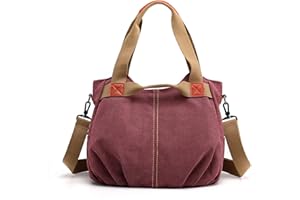 FANDARE Tela Borse a spalla da Donna Vintage Borse a mano Borse Tote da donna Borsa Tracolla Borsello Borsa Viaggio Multifunzione Borsetta Messenger con tracolla lunga staccabile Viola