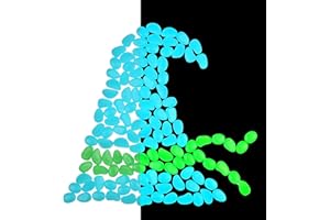 ZoomSky 200pcs Glowing Pebbles, Blue & Green Glow in the Dark Stones Rocks Luminous Cobblestones Gravel Decoration for Garden Pathway Yard Aquarium Fish Tank