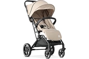 DERYAN XP XL, Poussette Canne Compacte, 0 à 4 ans (22 kg max.), Lightweight and Compact Baby Stroller, Position Allongée, Poussette Compacte, Inclinable d'une Main, Grand Panier de Rangement - Nougat