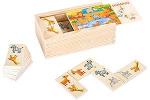 Small Foot Domino Safari aus Holz, lustiges Legespiel mit bunten Tiermotiven, FSC 100%-Zertifiziert, 10963
