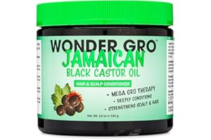 Jamaican Black Castor Oil Hair Grease Styling Conditioner, 12 fl oz - Great for Strengthening - Mega Hair Growth Therapy by Wonder Gro