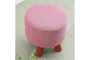 moismk Elasticizzato Copri Pouf - Ottomano Rotondo Copri - Copri Pouf Rotondo - Lavabile Copertura Dell'Ottomano - Tondo Fodere Coprisgabello Poggiapiedi(#9)