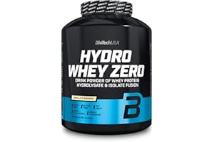 BioTechUSA Hydro Whey Zero - Senza glutine, senza zucchero, senza grassi | 80% di contenuto proteico | a rapido assorbimento | Complesso di proteine del siero del latte, 1,816 kg, Vaniglia