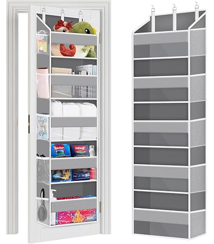 Organiseur Suspendu 26 Poches Pour Leggings, Jeans, T-shirts - Tissu Oxford Et Mesh - Gris Ou Blanc - 2