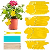 60Pcs Gelbsticker Fliegenfänger, Gelbtafeln Trauermücken Bekämpfen Zimmerpflanzen Topfpflanzen Gelbsticker, Wasserdicht…
