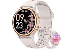 Sanorum Reloj Inteligente Mujer, 1.27" HD Smartwatch con Llamadas Seguimiento del Periodo Monitor Sueño/SpO2/Pulsómetro/Estrés Ánimo, 70+ Modos Deportes IP68 Android iOS Gris