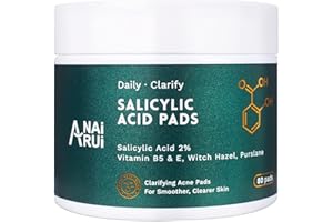 ‎ANAIRUI ANAiRUi 2% Salicylsäure Akne Pads, Peeling Gesichtspads, Gesichtsreinigung Pads für Mitesser, Akne und Flecken, Gesichtspeeling Resurfacing Pads, Exfoliating Peel Pads, 80 Stücke