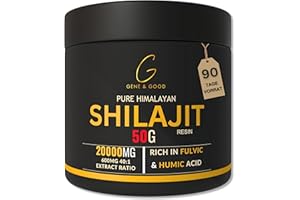 Gene & Good® Shilajit Harz 20000mg – Das Original mit 85+ Mineralien – Mumijo, Natürliche Elemente – Premium Ergänzungsmittel für Energie und Vitalität, Shilajit Original Himalaya Bio (Harz-50G)