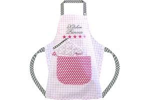 Emily´s Check Kochmütze oder Küchenset für Kinder 468.549, Küchenschürze & Topfhandschuh 7-12 Jahre, Kitchen Princess