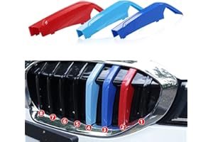 OYDDL 3PCS Colored Stripe Grille Insert Trims Sport Compatible with 3 Series G20 2019 2020 2021 2022 2023 2024-8 Beams Kidney Grills