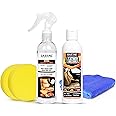 Cazero Natural Leather Cleaner & Leather Conditioner Combo kit a Anti-microbacterial | Ph Balanced | Non-Toxic Product for All Kind of Leather/Rexine Surfaces | Made in India | 250ml+250ml